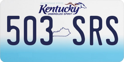 KY license plate 503SRS