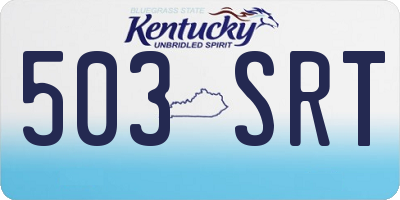 KY license plate 503SRT