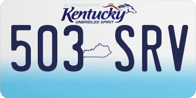 KY license plate 503SRV