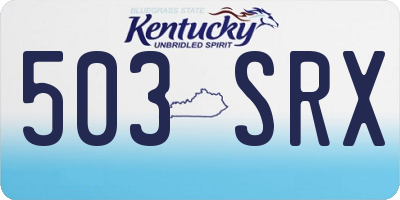 KY license plate 503SRX