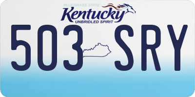 KY license plate 503SRY