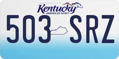 KY license plate 503SRZ