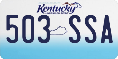KY license plate 503SSA