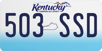 KY license plate 503SSD
