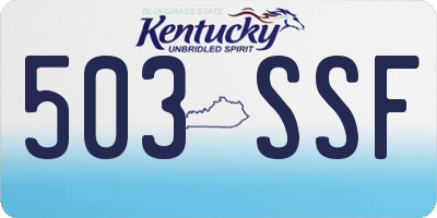 KY license plate 503SSF