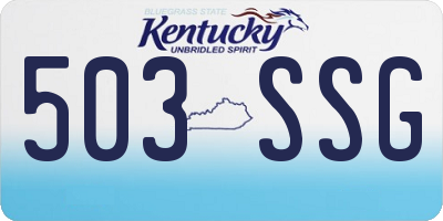 KY license plate 503SSG