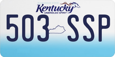KY license plate 503SSP