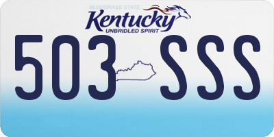 KY license plate 503SSS