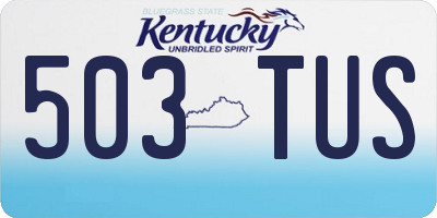 KY license plate 503TUS