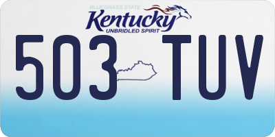 KY license plate 503TUV