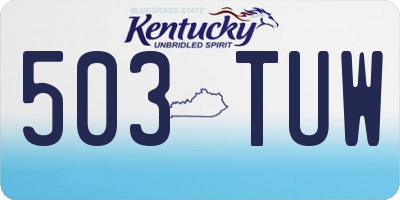 KY license plate 503TUW