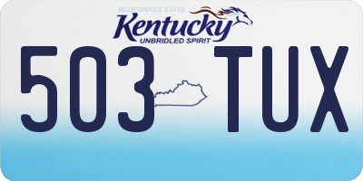 KY license plate 503TUX