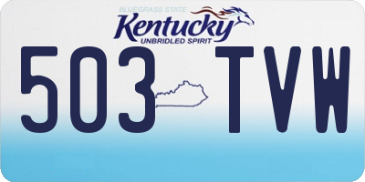 KY license plate 503TVW