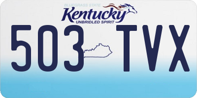 KY license plate 503TVX