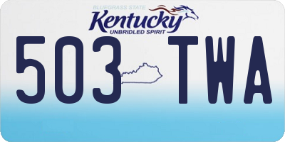 KY license plate 503TWA