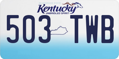 KY license plate 503TWB