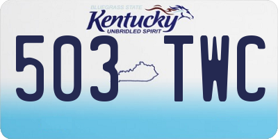 KY license plate 503TWC
