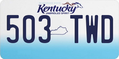 KY license plate 503TWD