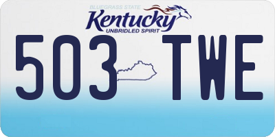 KY license plate 503TWE