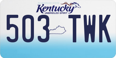 KY license plate 503TWK