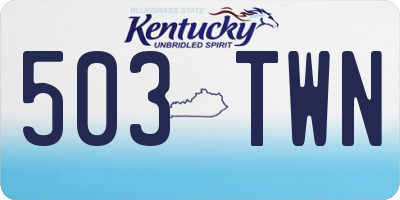 KY license plate 503TWN