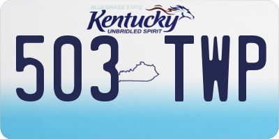 KY license plate 503TWP