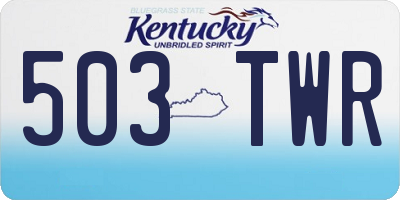 KY license plate 503TWR