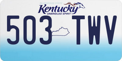 KY license plate 503TWV