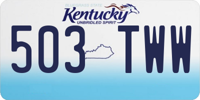 KY license plate 503TWW