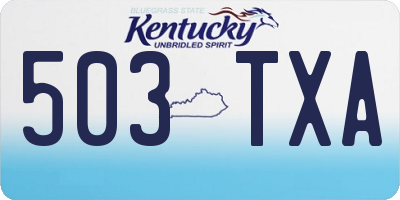 KY license plate 503TXA