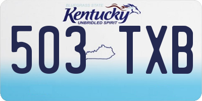KY license plate 503TXB