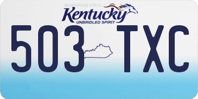 KY license plate 503TXC