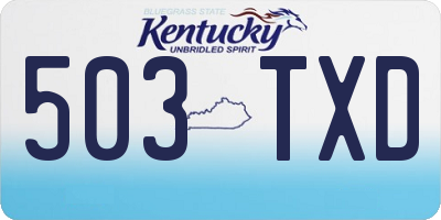 KY license plate 503TXD