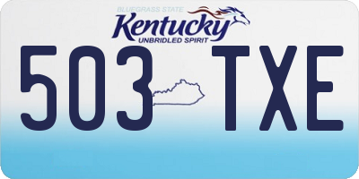 KY license plate 503TXE