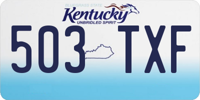 KY license plate 503TXF