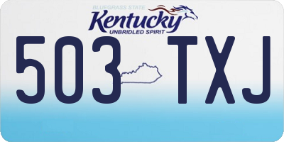 KY license plate 503TXJ