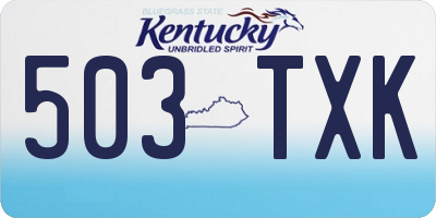 KY license plate 503TXK