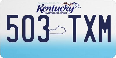 KY license plate 503TXM
