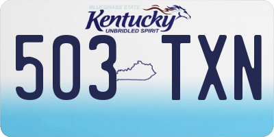 KY license plate 503TXN