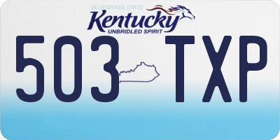 KY license plate 503TXP