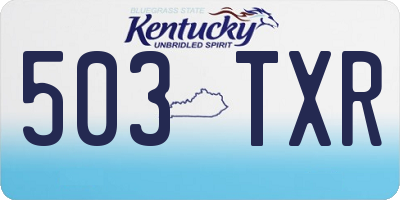 KY license plate 503TXR
