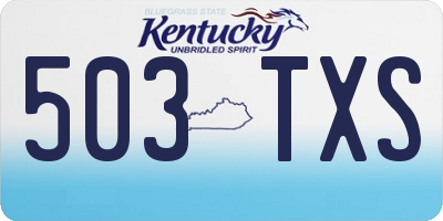 KY license plate 503TXS