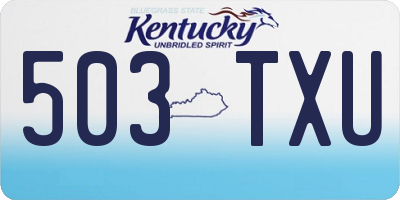 KY license plate 503TXU