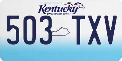KY license plate 503TXV