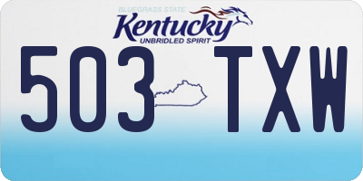 KY license plate 503TXW