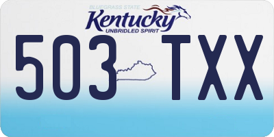 KY license plate 503TXX