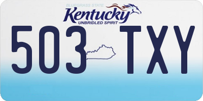 KY license plate 503TXY