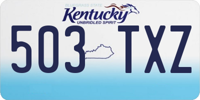 KY license plate 503TXZ