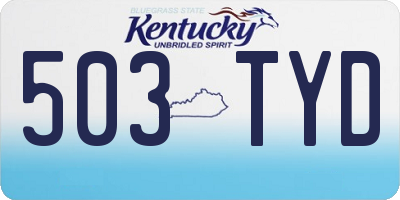 KY license plate 503TYD