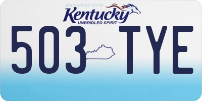 KY license plate 503TYE
